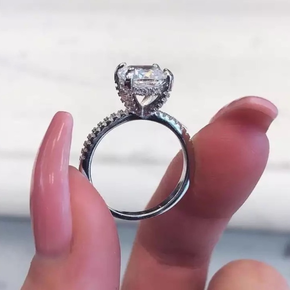 1ct Pave Crown Cushion Cut Ring - Picture 14 of 14